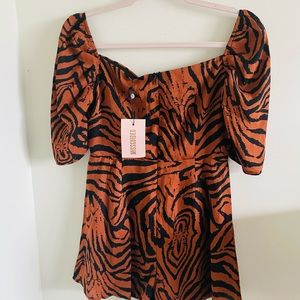 Petite animal print mini dress